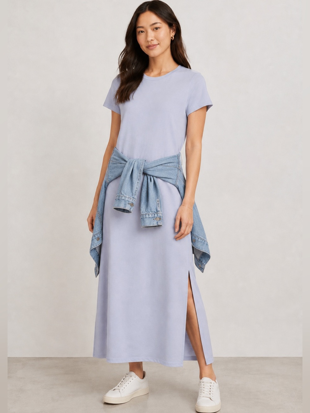 SPANX AirEssentials T-Shirt Dress in Himalayan Cloud Color New!